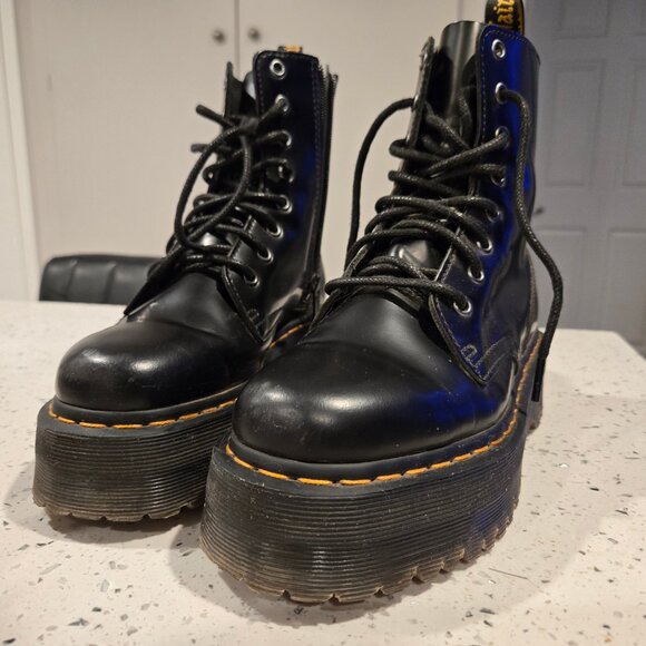 Jadon Boot Smooth Leather Platforms BLACK SIZE 7 WOMENS - Picture 13 of 14